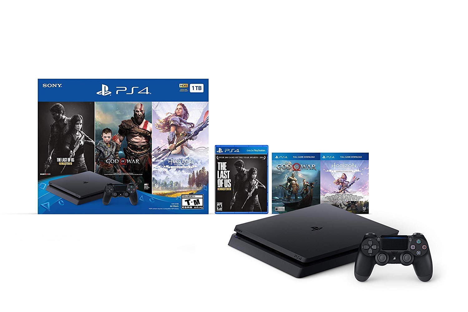Newest Sony Playstation 4 PS4 1TB HDD Gaming Console Bundle with Three Games: Th