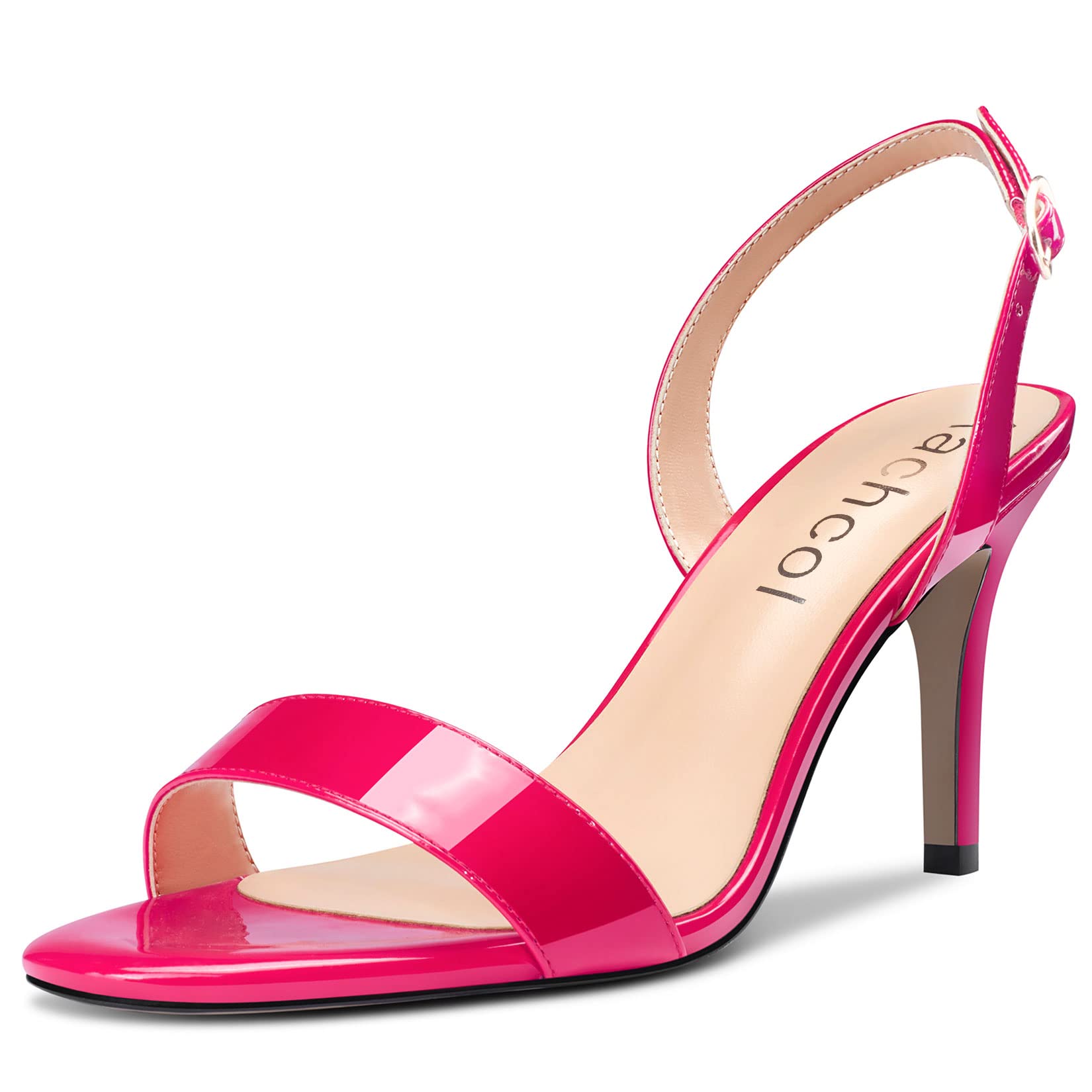 Aachcol Women's Stiletto Medium High Heel Sandals Back Strap Ankle Strap Slingba