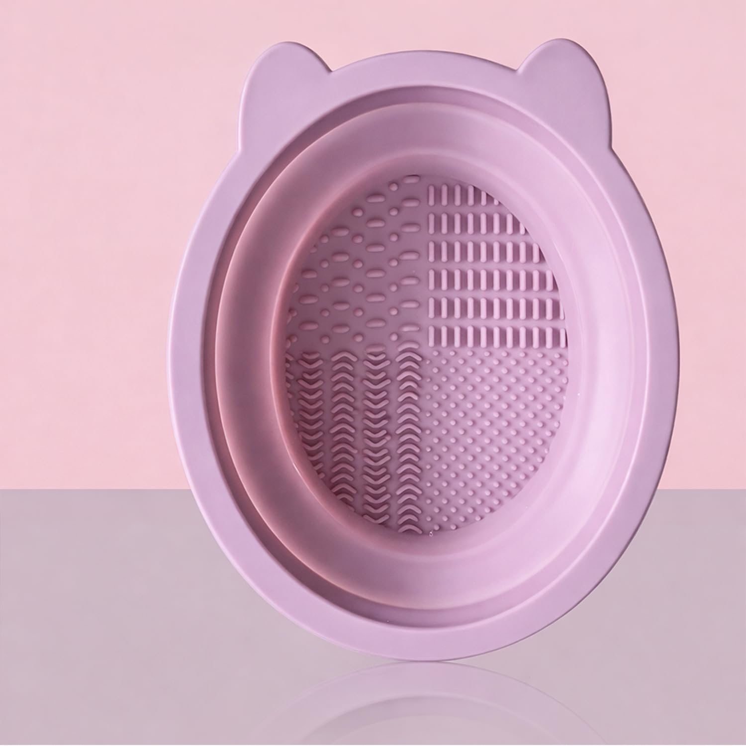 Silicone Makeup Brush Cleaning Mat, Foldable Bowl, Beauty Sponge Cleaning Tool, 
