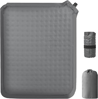 Inflatable Airplane Seat Cushion for Long Sitting Travel & Stadium | 2" memory foam, portable & foldable, firmness adjustable, outdoor camping hiking sit pad, bleacher flying accessories