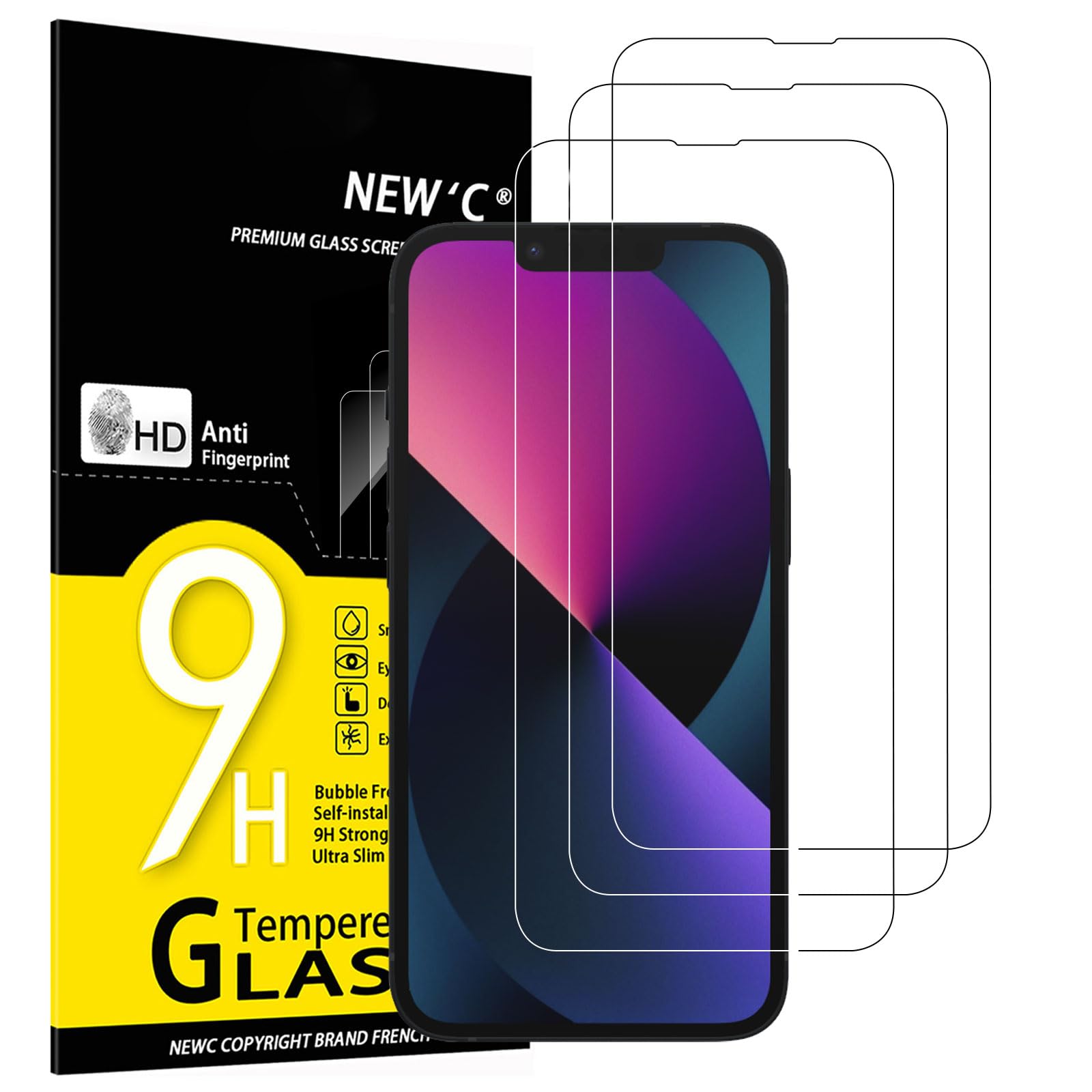 NEW'C Tempered Glass Screen Protector for iPhone 13 Mini