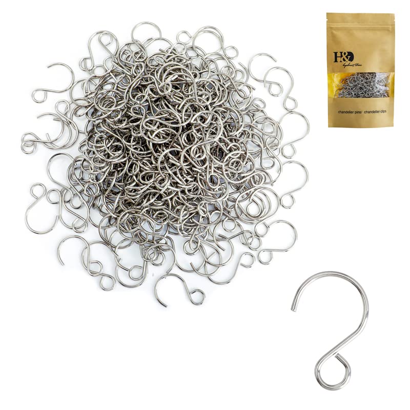 300pcs Silver Crystal S Shape Hooks for Jewelry Chandelier Craft | Silver Plated