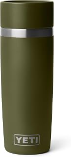 YETI Rambler 16 oz Travel Bottle, Stainless Steel, Vacuum Insulated with Leakproof Commuter Cap, Olive/King Crab Orange