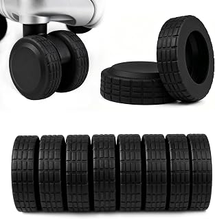 8 Pcs Luggage Wheel Covers，Silicone Protectors for 2-2.4" Suitcase Wheels, Wear-Resistant, Silent Rolling & Shock-Absorbing Travel Accessories (Black)
