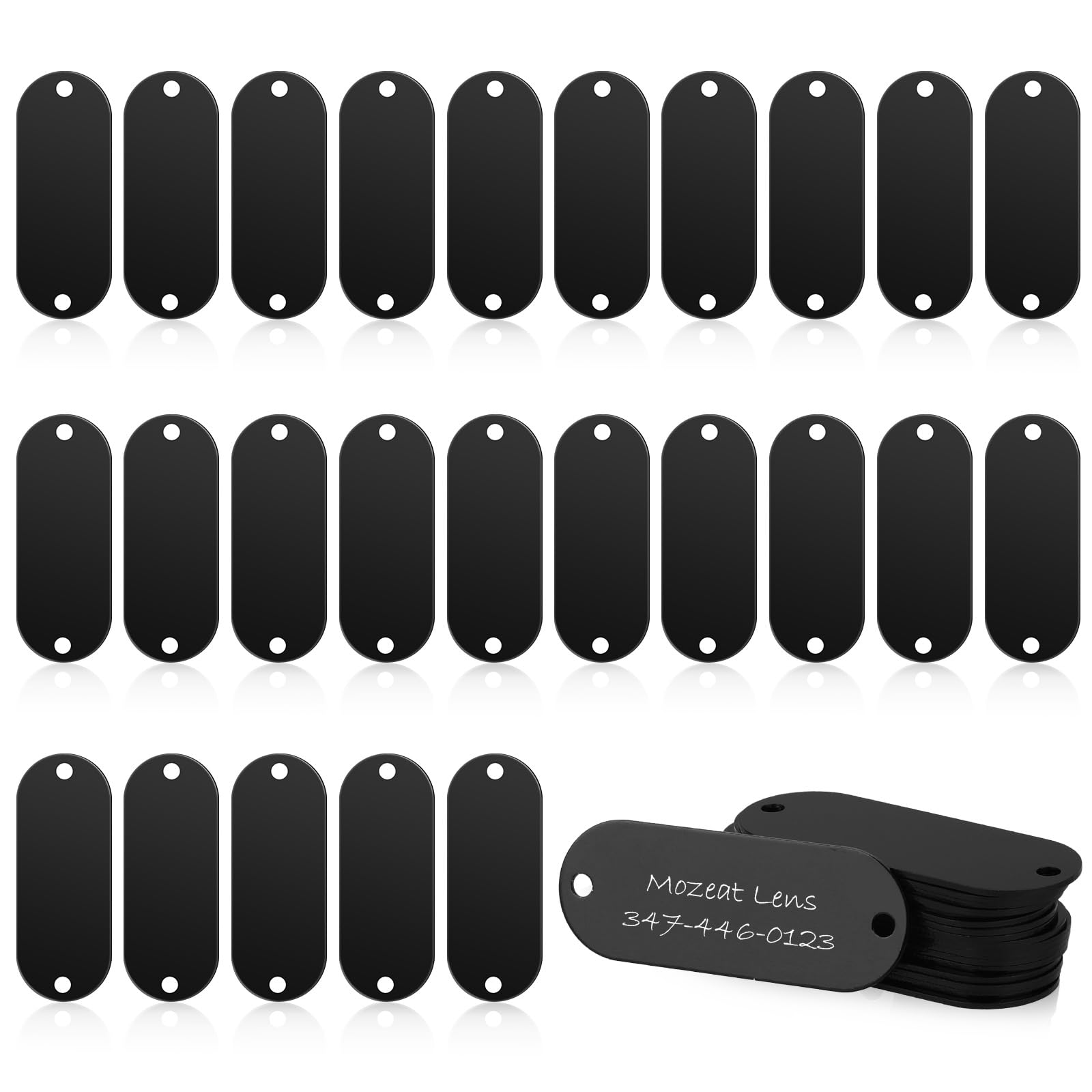 Aluminum Engraving Blanks - 25 Black Metal Stamping Blanks - Rectangle Laser Eng