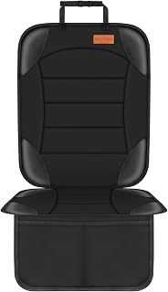 Siivton Car Seat Protector for Child Car Seat,Waterproof Car Seat Cover for Leather and Fabric Seats, 2 Mesh Pockets, Non-Slip Bottom,Thick Padding Cushion