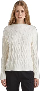 United Colors of Benetton Women's Mock Top 1335d2467 M/L Sweater (Pack of 1)