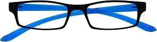 UV Reader Black Blue Luminous Neck Reading Glasses Men Women UVR020+1.00