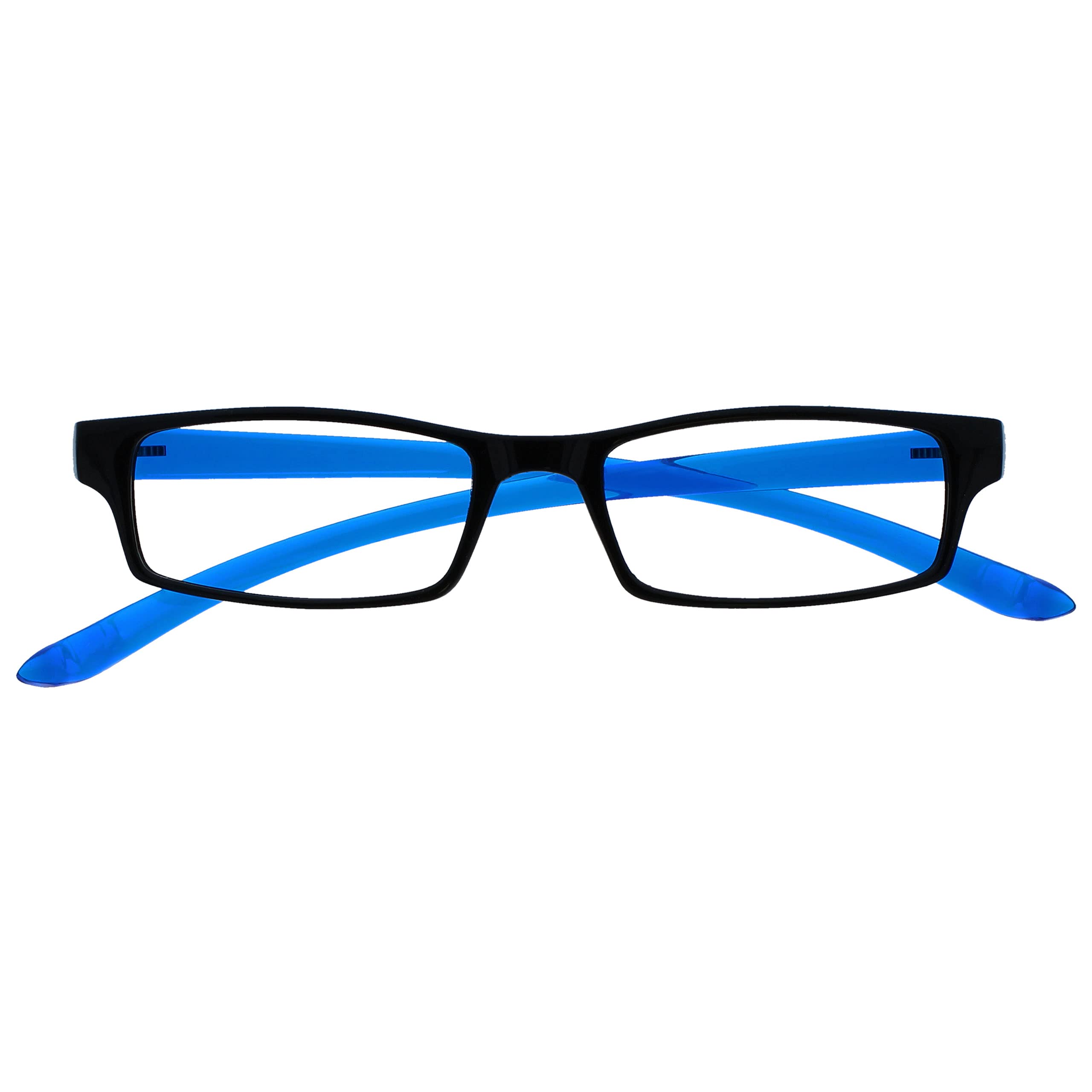 UV Reader Black Blue Luminous Neck Reading Glasses Men Women UVR020+1.00