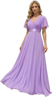 Ever-Pretty Short Sleeves Double V-Neck Evening Dress 09890