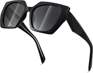 FEISEDY Trendy Polarized Sunglasses, Oversized Irregular TR Frame for Women Men, Retro Shades UV400 B0016