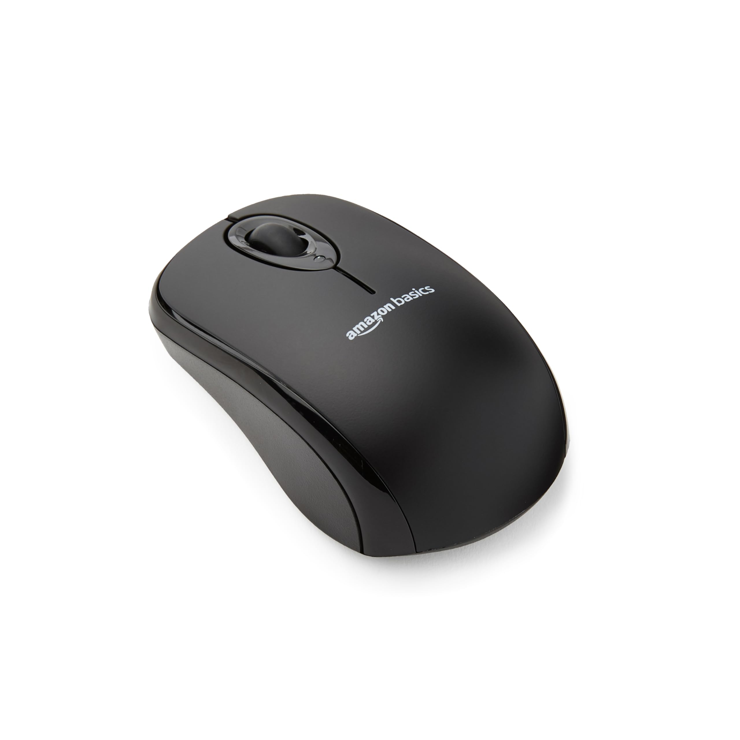 Amazon Basics 2.4 GHz Wireless Optical Computer Mouse with USB Nano Receiver, Po