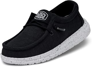 HEYDUDE Wally Youth Slub Canvas MOC Toe ShoesGarçon