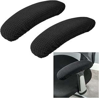 2 Pieces Removable Office Armrest Covers, Stretch Chair Armrest Covers, Office Seat Palm Rest Protector, Office Chair Arm Protector Covers (Black