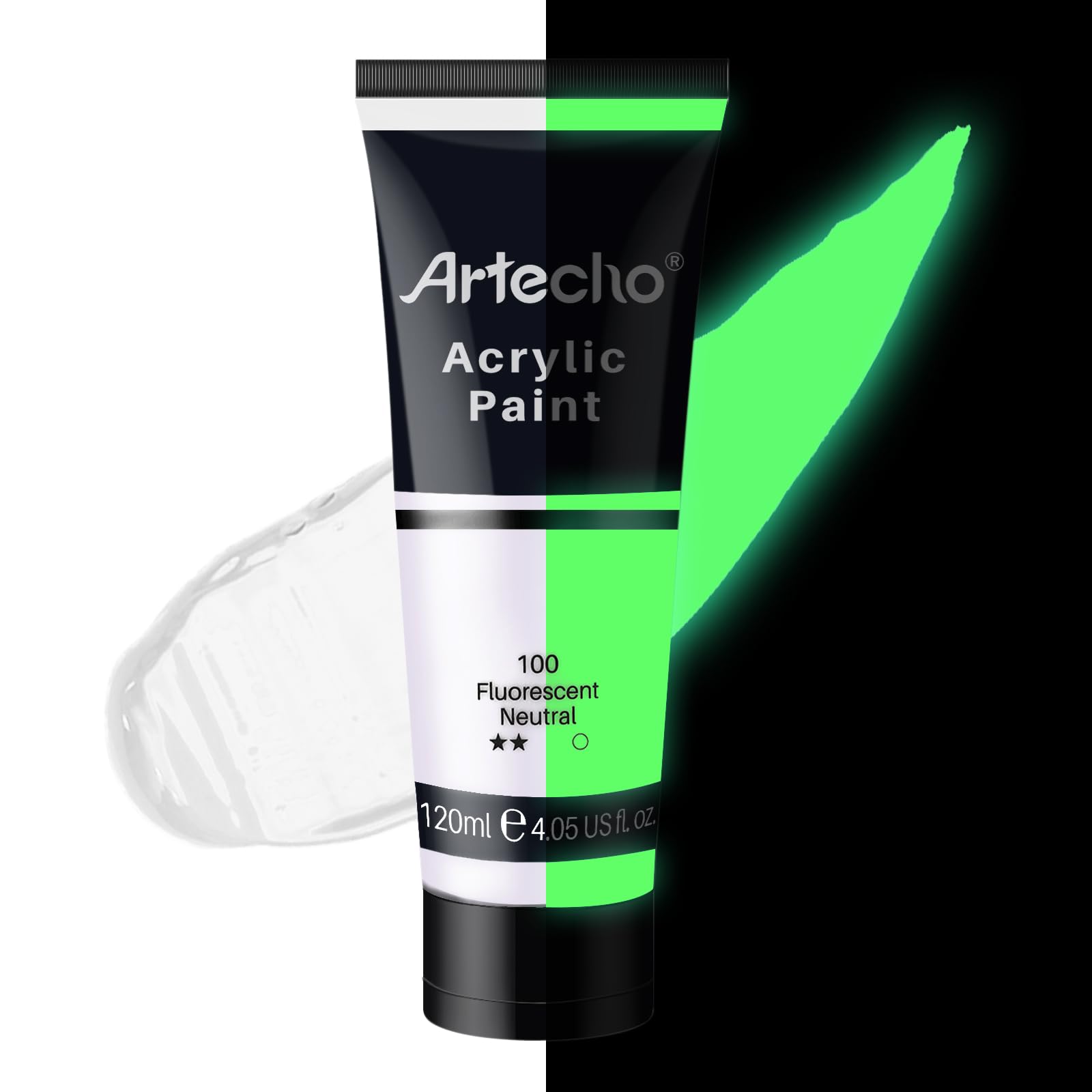 Artecho Fluorescent Netral Acrylic Paint 120ml /4.05oz Tube | Semi Glossy Finish