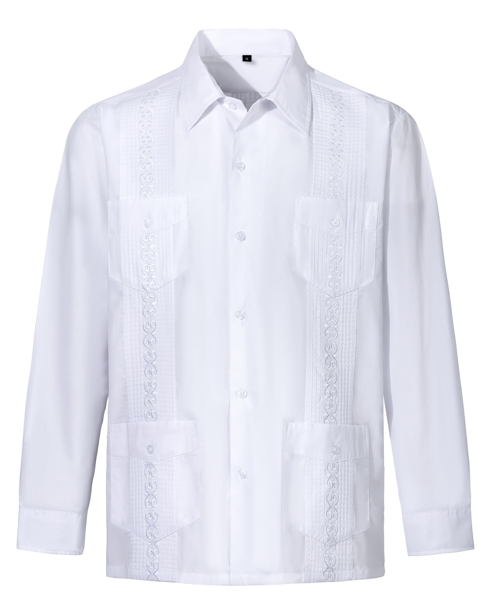 Mens Shirts Guayabera Shirts Cuban Long Sleeve Mexican Shirts for Men