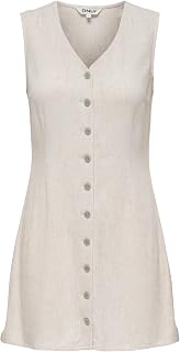 ONLY Onlsiesta Linen Blend SL Short Dress Pnt for Women