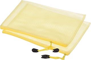 3 Pack B6 Zip Mesh Document Pockets Money Pockets Office Home Yellow