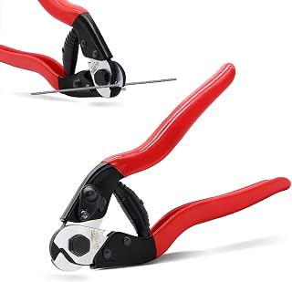 HOUSERAN 8 Inch Cable Cutters Heavy Duty, Seal Cutter for Truck Driver | Wire Rope Cutter for 3/16" Stainless Steel, Wire Cutters for Fence, Aircraft Cable, Bike Brake Cable, DIY, Decking, Railing