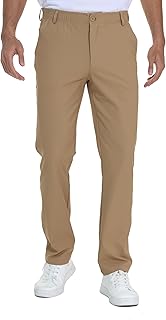 Mens Golf Pants Work Dress Pants 30"/32"/34" Lightweight Travel Trousers Stretch Business Casual Slacks with Pockets