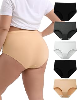 INNERSY Women's Plus Size Cotton Underwear 44-62 Pack of 5