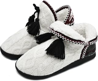 COFACE Cotton Boots Slippers Women Warm Fur Lined Ankle Boots Ladies House Shoes Slip On Slippers Indoor Non-Slip Rubber Soles