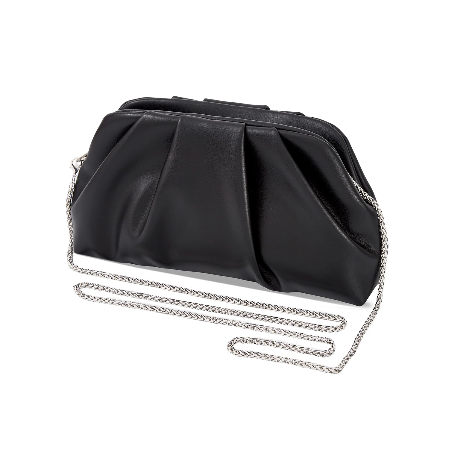 Huralona Dressy Pleated Vegan Leather Clutch Purse Bag for Women Super Chic Soft