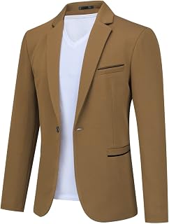 Allthemen Men's Blazer Suit Jacket Slim Fit One Button Jacket