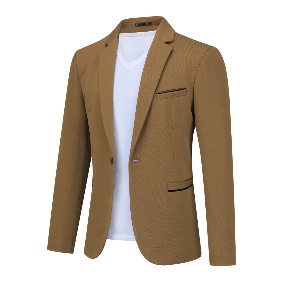 Allthemen Men's Blazer Suit Jacket Slim Fit One Button Jacket