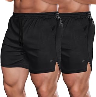 COOFANDY 2 Pack Mens Quick Dry Workout Shorts - Lightweight 5" Athletic Shorts with Pockets