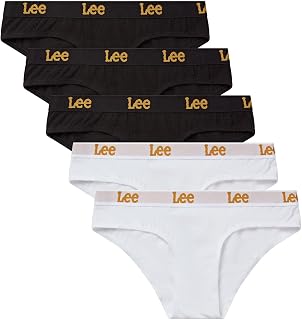Lee Slip Miri da Donna - Confezione Multipla di Intimo Femminile, Intimo da Donna in Cotone di Alta qualità, Slip Bianchi e Neri da Donna, Elastico in Vita, Slip Elasticizzati per Il Fitness.