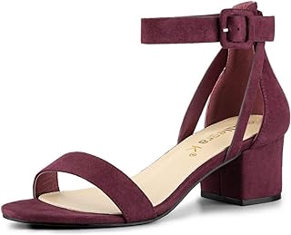 Allegra K Women's Low Heel Ankle Strap Sandal