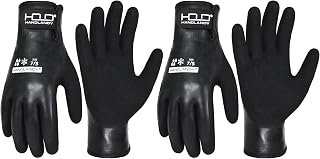 AIGEVTURE Waterproof Winter Work Gloves Men,Cold Weather Insulated Work Gloves Thermal Liner Superior Grip Latex Coating Warm for Outdoor Small
