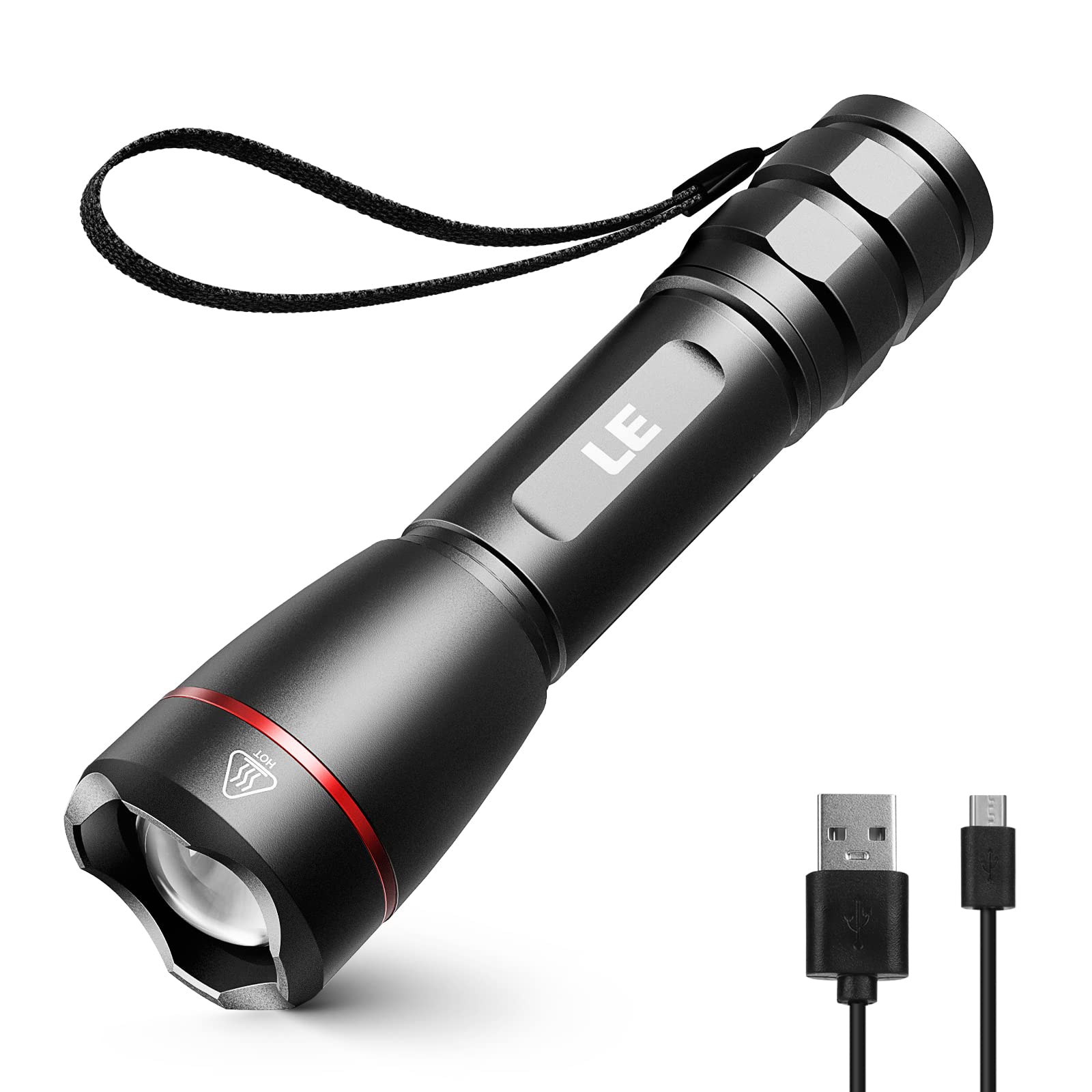 Lepro Torch Rechargeable, 1000 lm Super Bright Flashlight, Adjustable Focus | 15