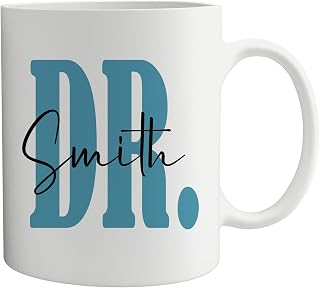 Pomchick - Personalised Doctor Mug with Last Name | 6 Colour Option | Thank You Gift | New Dr Present | Christmas Birthday Gift | Medical Student