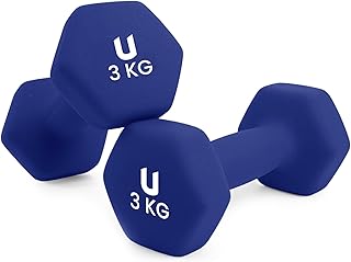 unycos - Non-slip Neoprene Dumbbells 1-10 kg for Fitness | With neoprene coating, comfortable grip and exercise e-book for strength training, fitness and toning