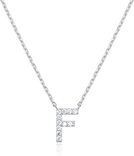 PAVOI Initial Necklace for Women, 14K Gold Plated Cubic Zirconia Pendant