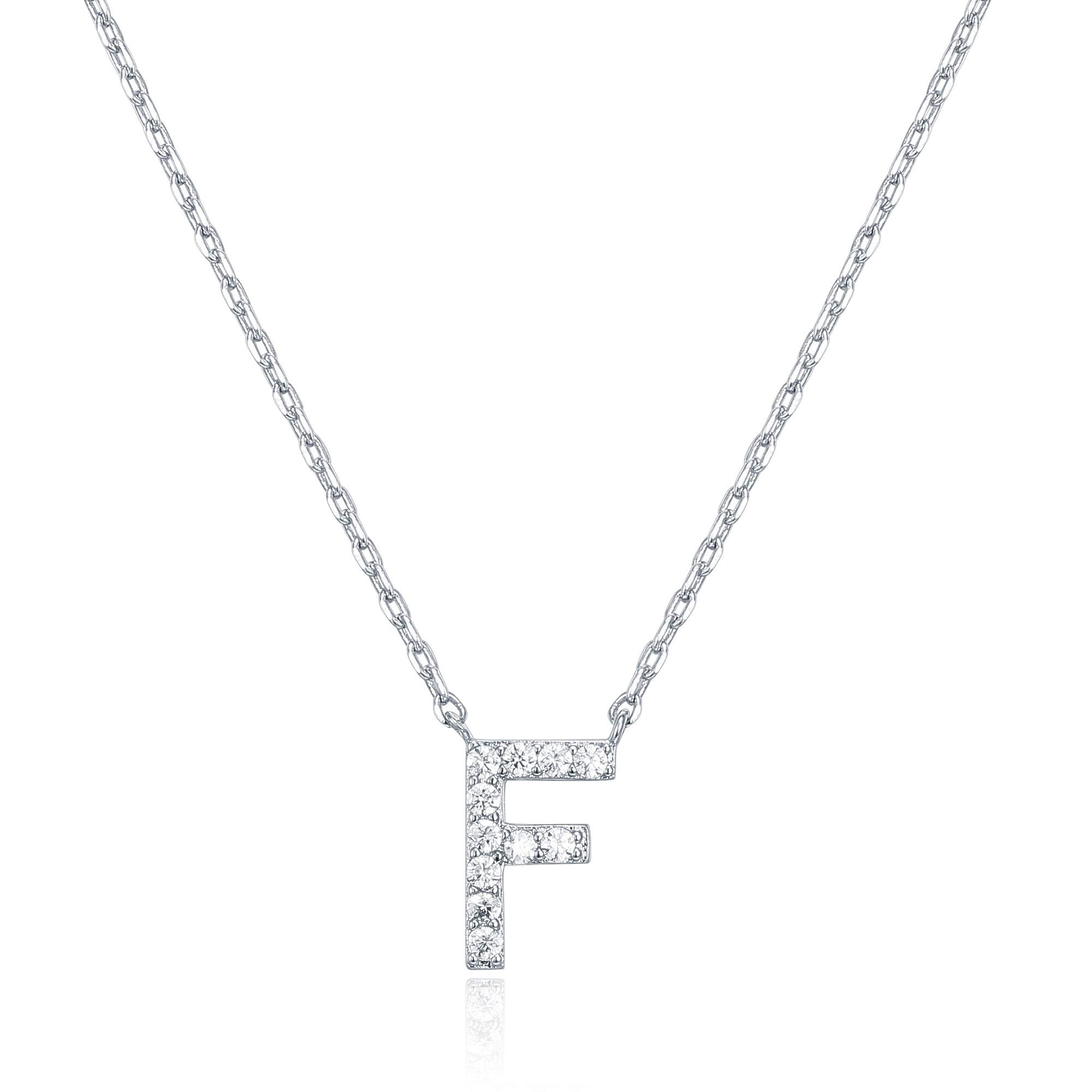 PAVOI Initial Necklace for Women, 14K Gold Plated Cubic Zirconia Pendant