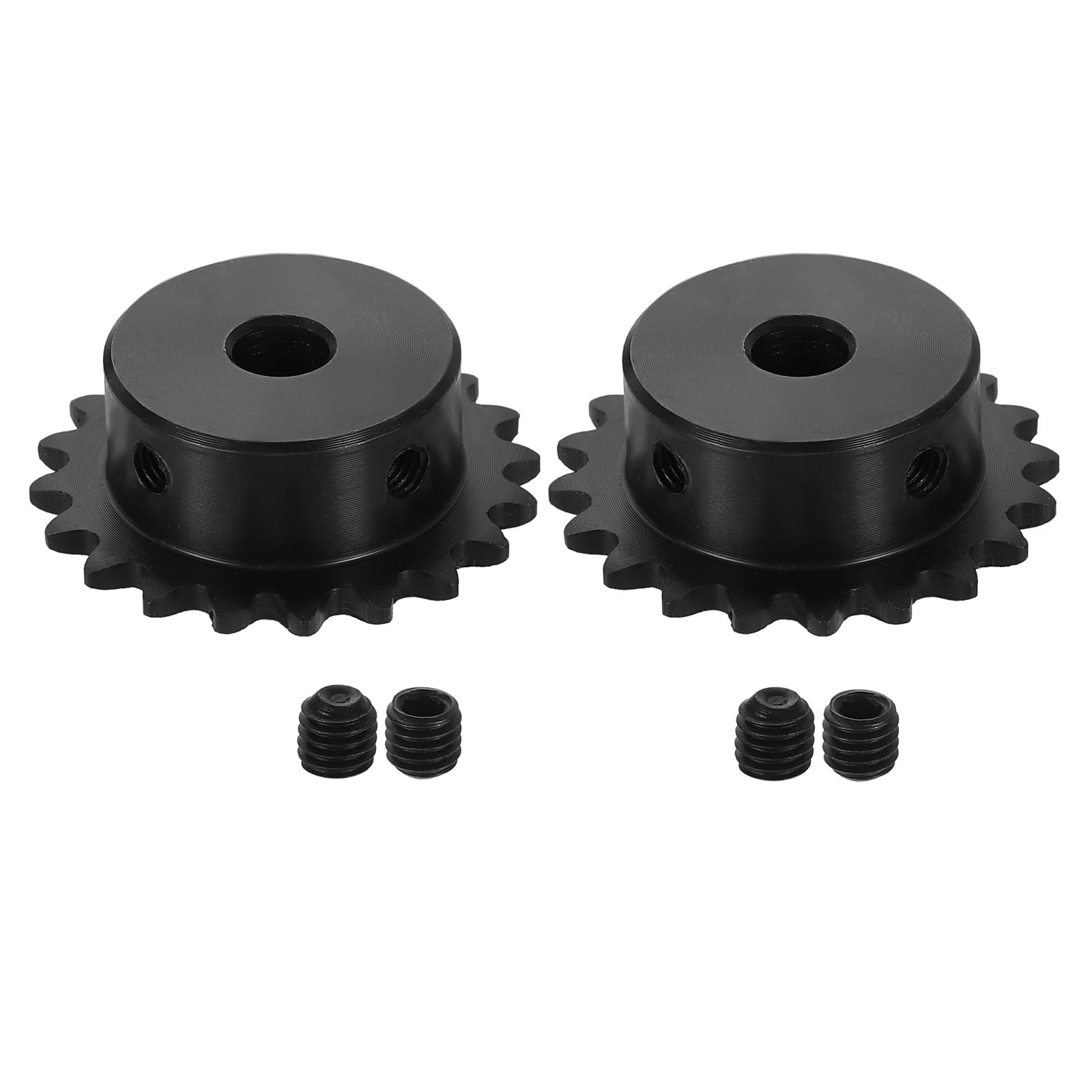 uxcell 2 Pcs #25 Chain Roller Sprocket 8mm Bore, 20 Tooth C45 Carbon Steel ANSI 
