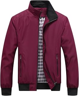 Men's Summer Jacket, Lightweight Bomber Jacket, Plain Zip Up Jacket, Lightweight Leisure Transition Jacket with Zip Pockets, Long Sleeves, Summer Outdoor Sports Jacket, Casual Jacket, Blouson