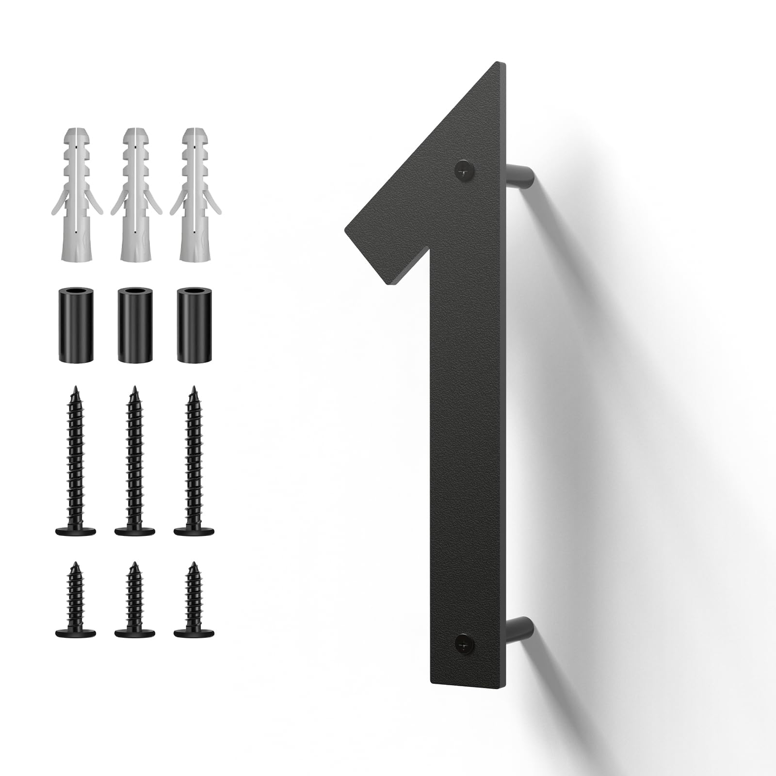 Metal House Numbers, Stainless Steel for Outside, Mailbox Numbers, Black 1 | Hou