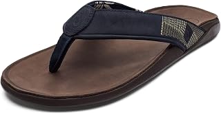 OluKai Tuahine Men's Waterproof Leather Sandals, Versatile Beach Flip Flops