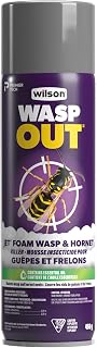 Wilson ONE Shot Wasp Spray Foam & Hornet Killer, Long-Reach Jet, 425 g | Fast-acting jet foam blankets wasp and hornet nests, kills on contact and continues working through residual action.