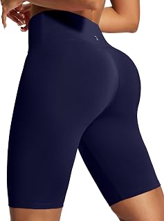 IUGA Biker Shorts for Women High Waist - 8" Workout Shorts with Inner Pocket Yoga Spandex Gym Running Shorts