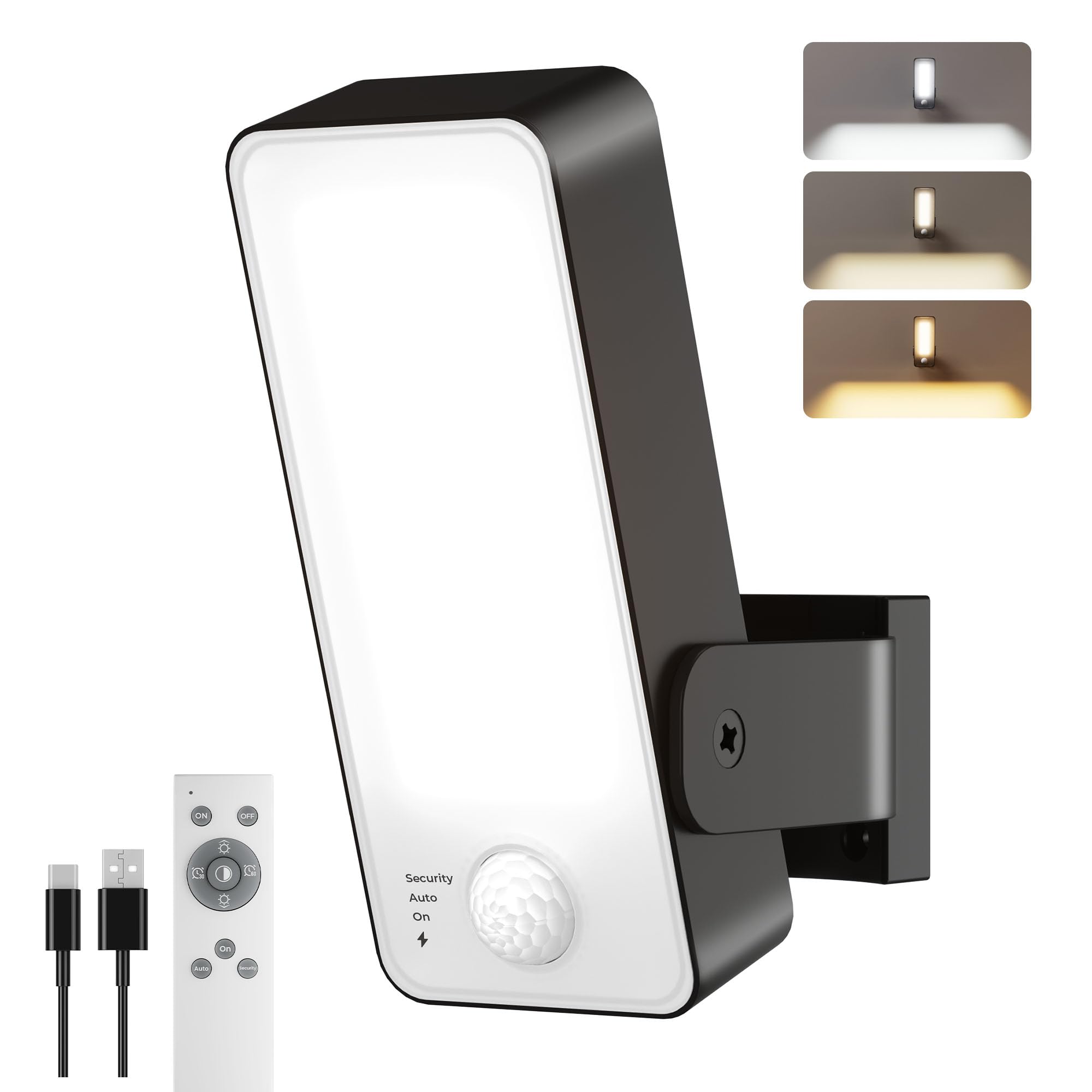FULNIX Motion Sensor Light Outdoor, 12000mAh Rechargeable 600 Lumen Battery Powe