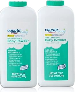Pure Cornstarch Baby Powder Aloe and Vitamin E (22 oz - 2 Pack)