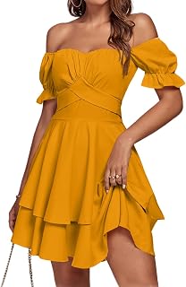 LYANER Women's Off Shoulder Casual Dress