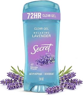Secret Antiperspirant Deodorant for Women, Relaxing Lavender Scent, 2.6 oz | 72HR Sweat & Odor Protection | Clear Gel Formula | pH Balanced & Pro-Hyaluronic Acid | Gentle on Skin | Instant Freshness