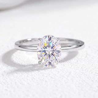 1pc 4 Prong Egg Shape 1ct Moissanite Engagement Ring Promise Eternity Ring for Women Wedding Band Jewelry Gift Friendship Promise Fashion Jewelry Fine Holiday Gift