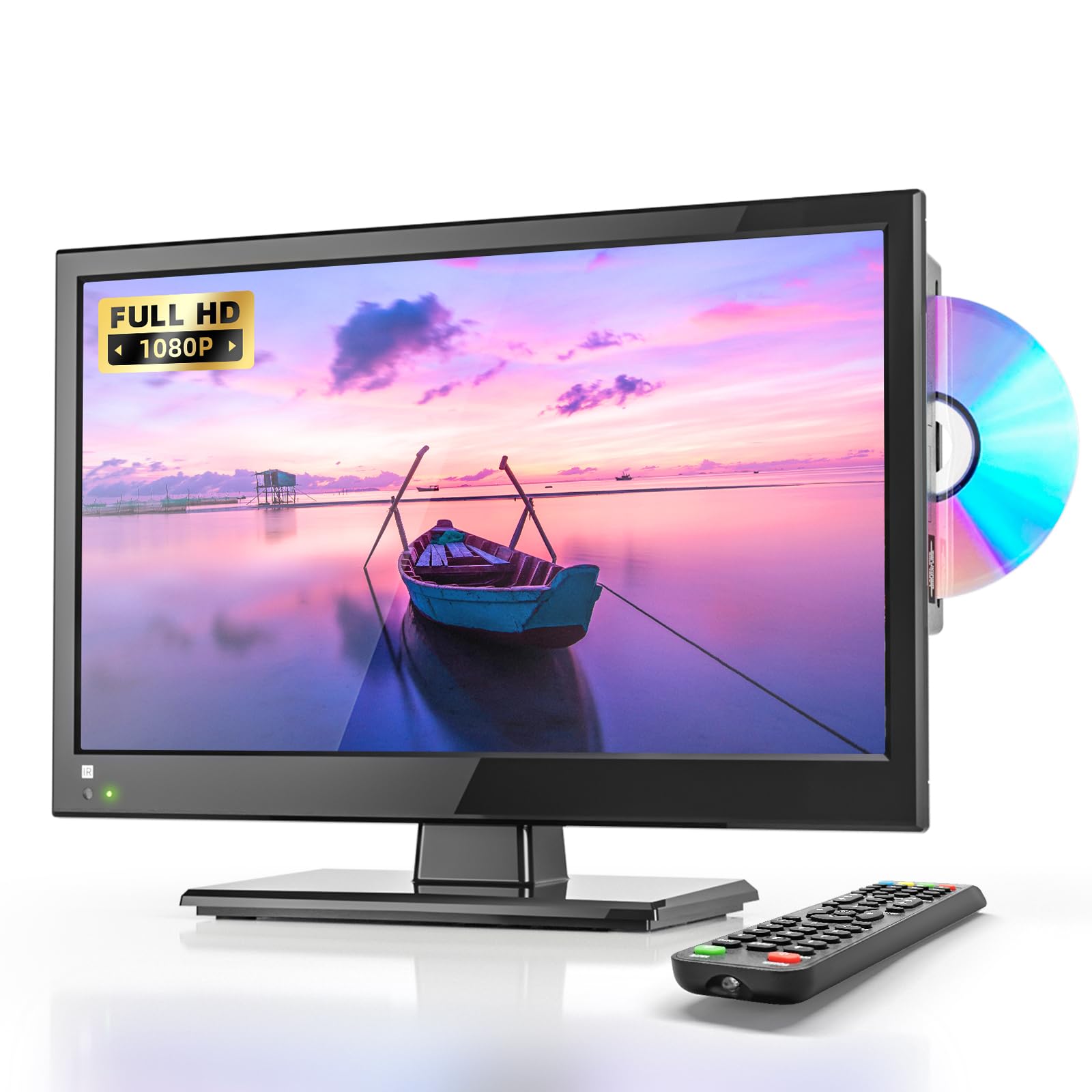 Desobry 16 INCH TV with DVD Player Built in 1080P LCD TV DVD Player Combo with H
